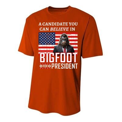 A Candidate You Can Believe In. Bigfoot For President Performance Sprint T-Shirt