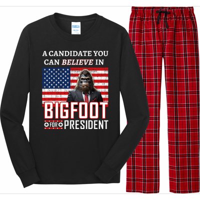 A Candidate You Can Believe In. Bigfoot For President Long Sleeve Pajama Set