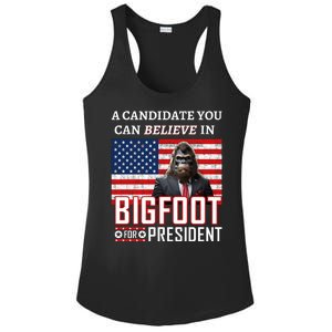 A Candidate You Can Believe In. Bigfoot For President Ladies PosiCharge Competitor Racerback Tank