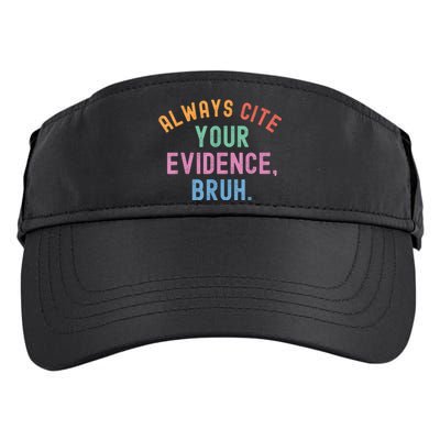 Always Cite Your Evidence Bruh Funny Retro Vintage Adult Drive Performance Visor