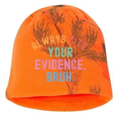 Always Cite Your Evidence Bruh Funny Retro Vintage Kati - Camo Knit Beanie