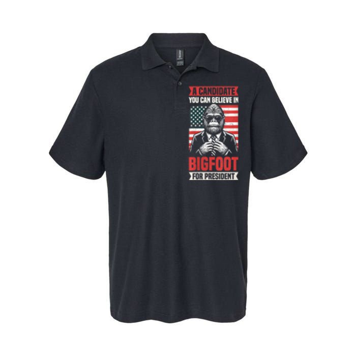 A Candidate You Can Believe In Bigfoot For President 2024 Softstyle Adult Sport Polo