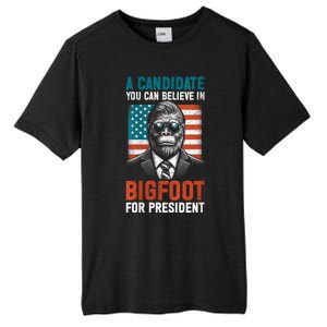 A Candidate You Can Believe In Bigfoot For President 2024 Tall Fusion ChromaSoft Performance T-Shirt