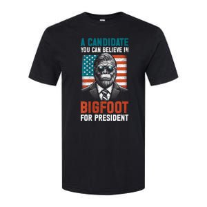 A Candidate You Can Believe In Bigfoot For President 2024 Softstyle CVC T-Shirt