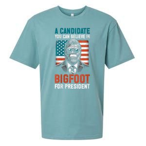 A Candidate You Can Believe In Bigfoot For President 2024 Sueded Cloud Jersey T-Shirt