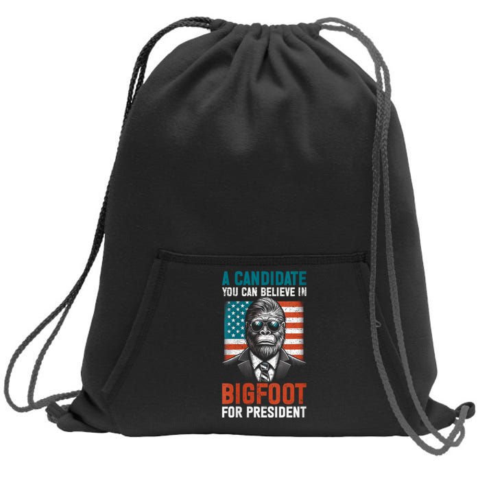 A Candidate You Can Believe In Bigfoot For President 2024 Sweatshirt Cinch Pack Bag