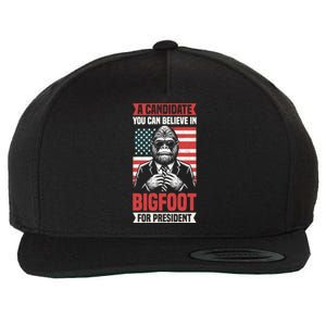 A Candidate You Can Believe In Bigfoot For President 2024 Wool Snapback Cap