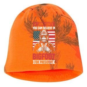 A Candidate You Can Believe In Bigfoot For President 2024 Kati - Camo Knit Beanie