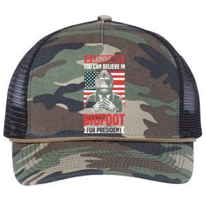 A Candidate You Can Believe In Bigfoot For President 2024 Retro Rope Trucker Hat Cap