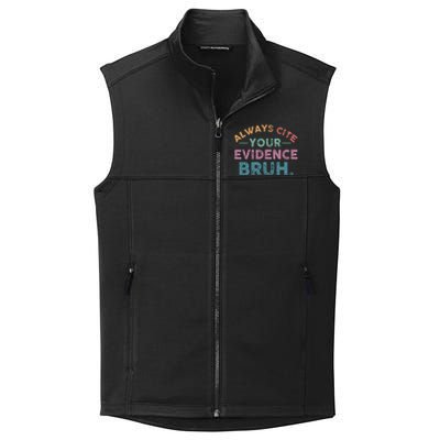 Always Cite Your Evidence Bruh Funny Retro English Teacher Collective Smooth Fleece Vest