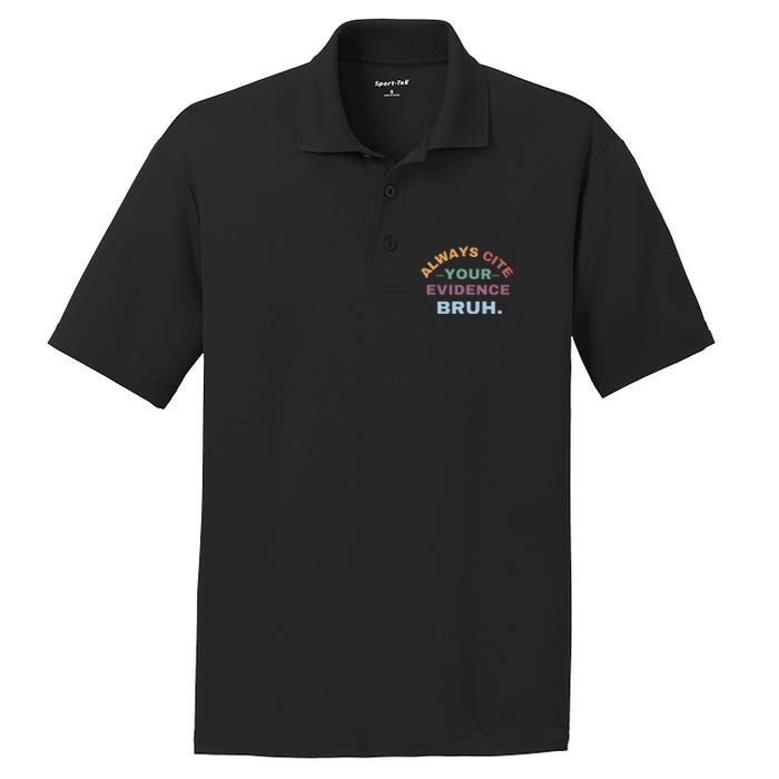 Always Cite Your Evidence Bruh Funny Retro English Teacher PosiCharge RacerMesh Polo