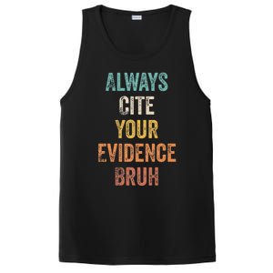 Always Cite Your Evidence Bruh Funny Retro English Teacher PosiCharge Competitor Tank