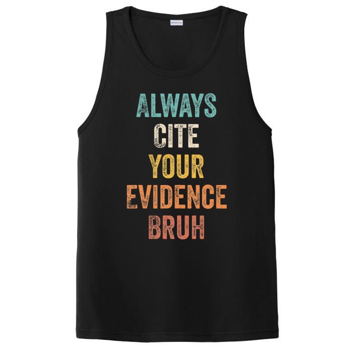 Always Cite Your Evidence Bruh Funny Retro English Teacher PosiCharge Competitor Tank