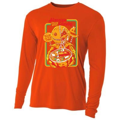 Always Check Your Candy Trick Or Treat, Funny Halloween Cooling Performance Long Sleeve Crew