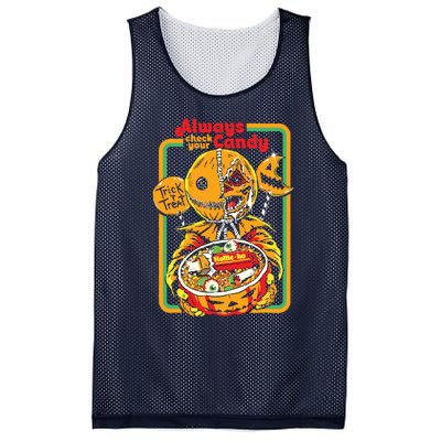 Always Check Your Candy Trick Or Treat, Funny Halloween Mesh Reversible Basketball Jersey Tank