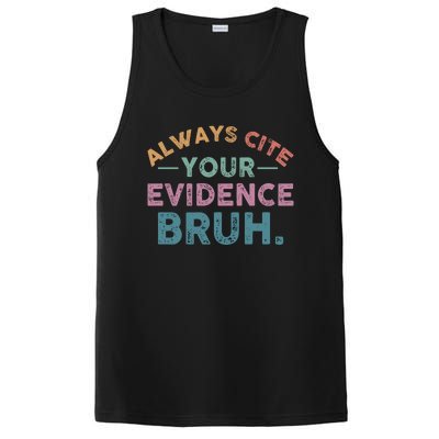 Always Cite Your Evidence Bruh Funny Retro English Teacher PosiCharge Competitor Tank