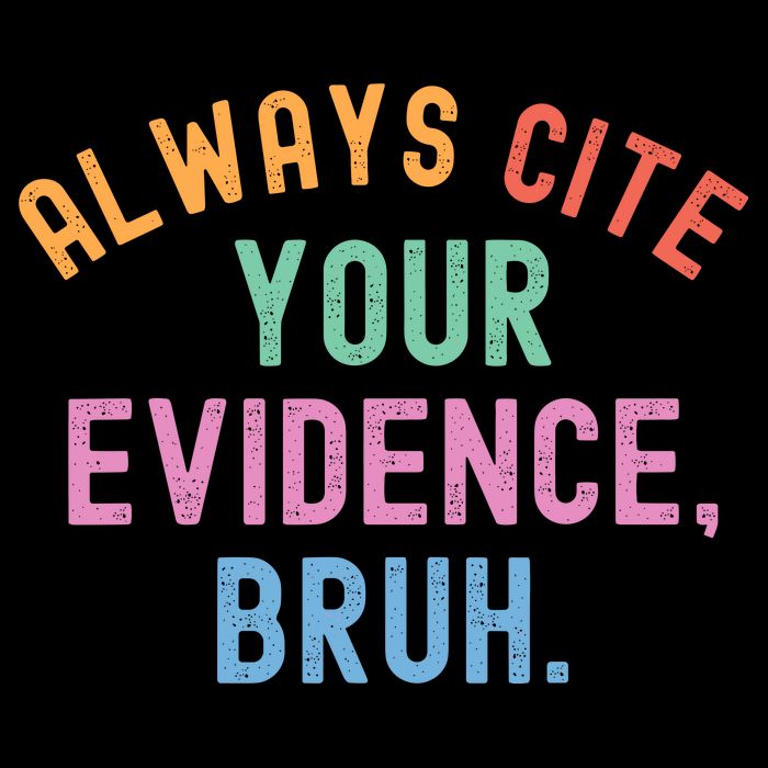 Always Cite Your Evidence Bruh Funny Retro English Teacher Womens Tank Top