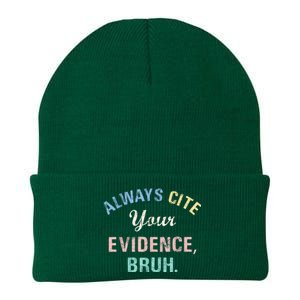 Always Cite Your Evidence Bruh Funny Knit Cap Winter Beanie