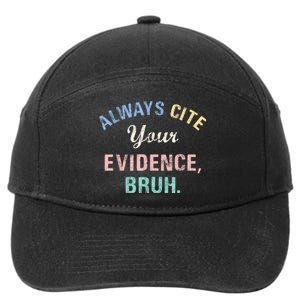 Always Cite Your Evidence Bruh Funny 7-Panel Snapback Hat