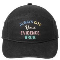 Always Cite Your Evidence Bruh Funny 7-Panel Snapback Hat