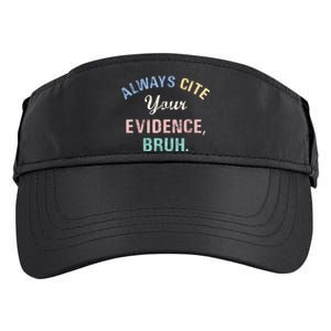 Always Cite Your Evidence Bruh Funny Adult Drive Performance Visor