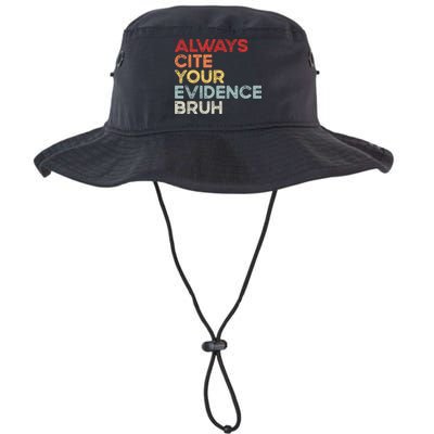 Always Cite Your Evidence Bruh Funny Retro English Teacher Bucket Hat