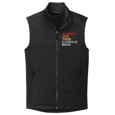 Always Cite Your Evidence Bruh Funny Retro English Teacher Collective Smooth Fleece Vest