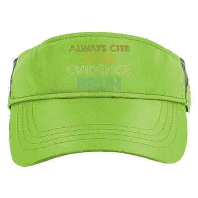 Always Cite Your Evidence Bruh Retro English Teacher Adult Drive Performance Visor