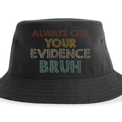 Always Cite Your Evidence Bruh Retro English Teacher Sustainable Bucket Hat