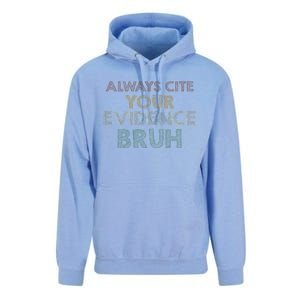 Always Cite Your Evidence Bruh Retro English Teacher Unisex Surf Hoodie