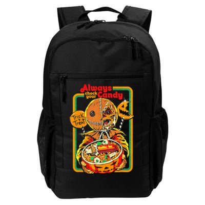 Always Check Your Candy Trick Or Treat, Funny Halloween Tee Daily Commute Backpack