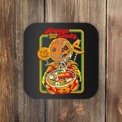 Always Check Your Candy Trick Or Treat, Funny Halloween Tee Coaster