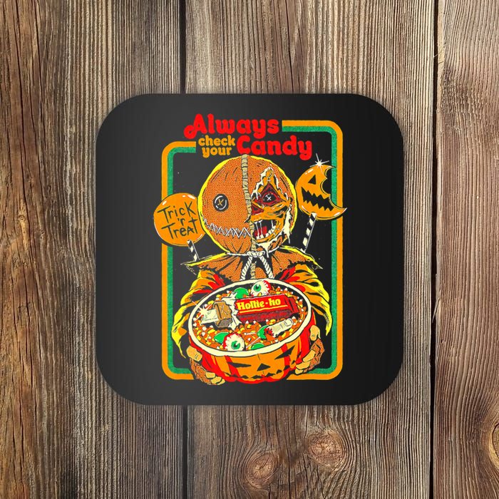 Always Check Your Candy Trick Or Treat, Funny Halloween Tee Coaster