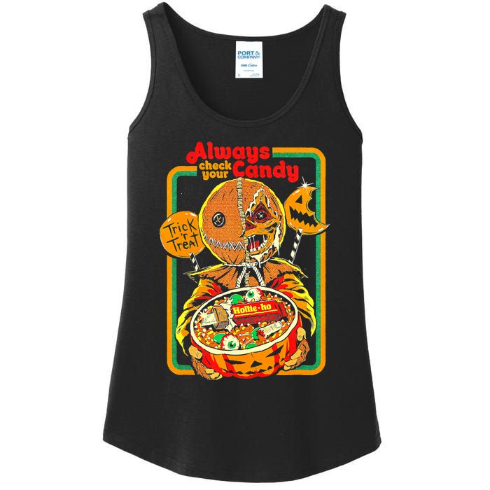 Always Check Your Candy Trick Or Treat, Funny Halloween Tee Ladies Essential Tank