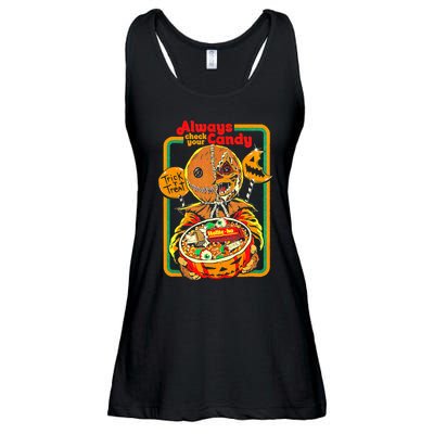 Always Check Your Candy Trick Or Treat, Funny Halloween Tee Ladies Essential Flowy Tank