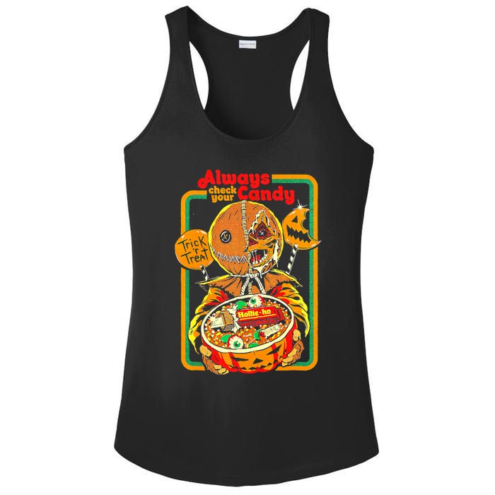 Always Check Your Candy Trick Or Treat, Funny Halloween Tee Ladies PosiCharge Competitor Racerback Tank