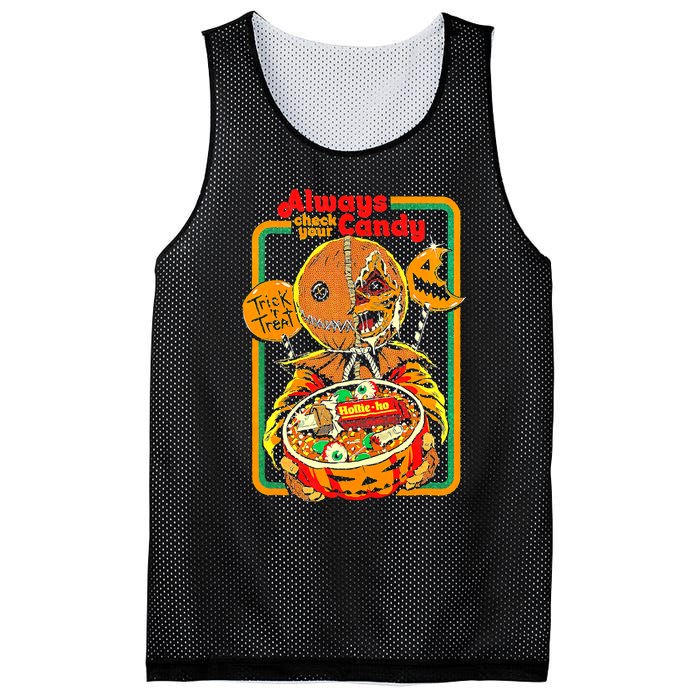 Always Check Your Candy Trick Or Treat, Funny Halloween Tee Mesh Reversible Basketball Jersey Tank