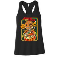 Always Check Your Candy Trick Or Treat, Funny Halloween Tee Women's Racerback Tank