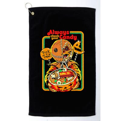 Always Check Your Candy Trick Or Treat, Funny Halloween Tee Platinum Collection Golf Towel