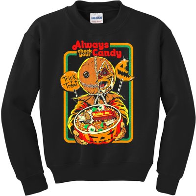 Always Check Your Candy Trick Or Treat, Funny Halloween Tee Kids Sweatshirt