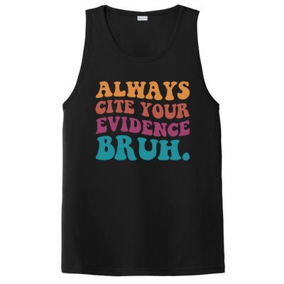 Always Cite Your Evidence Bruh Funny Retro English Teacher PosiCharge Competitor Tank