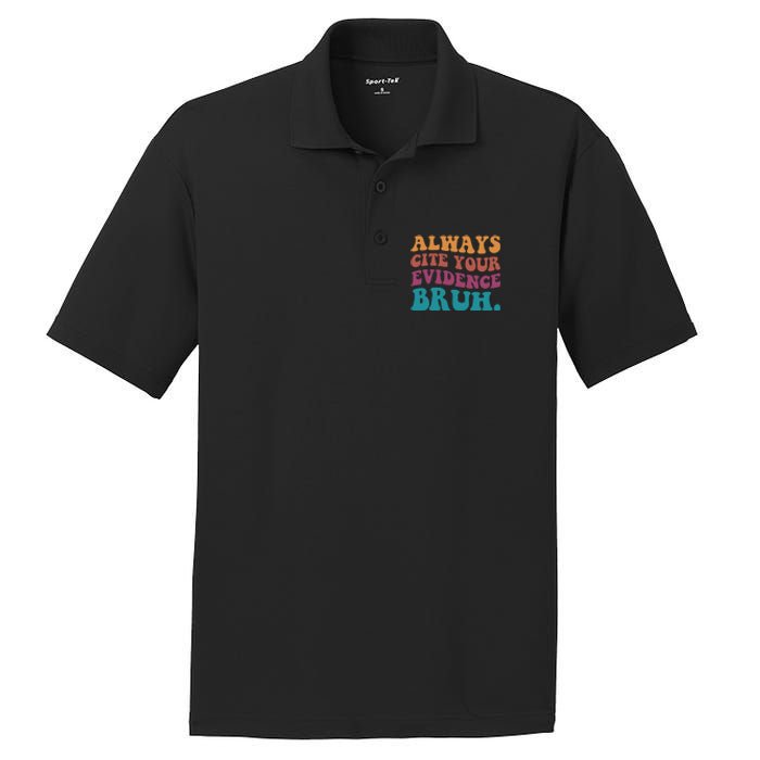 Always Cite Your Evidence Bruh Funny Retro English Teacher PosiCharge RacerMesh Polo