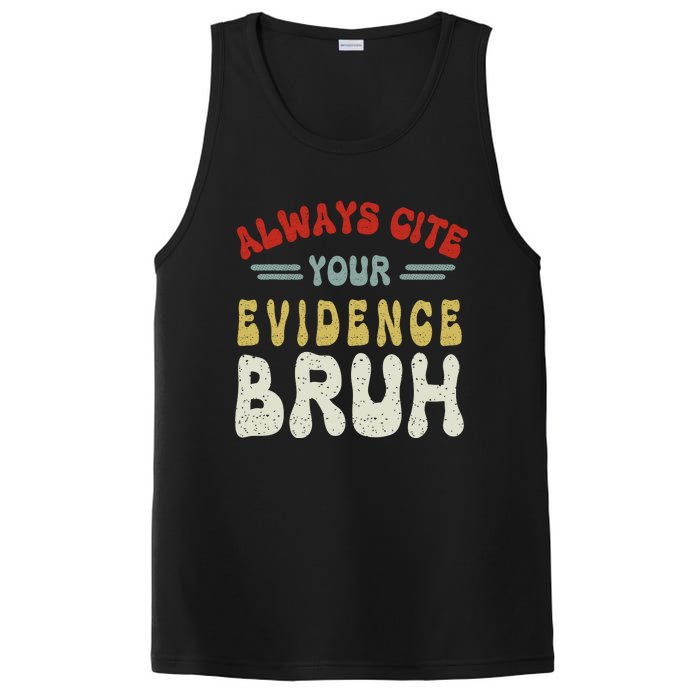 Always Cite Your Evidence Bruh Funny Retro English Teacher PosiCharge Competitor Tank