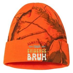 Always Cite Your Evidence Bruh Funny Retro English Teacher Kati Licensed 12" Camo Beanie