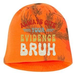 Always Cite Your Evidence Bruh Funny Retro English Teacher Kati - Camo Knit Beanie