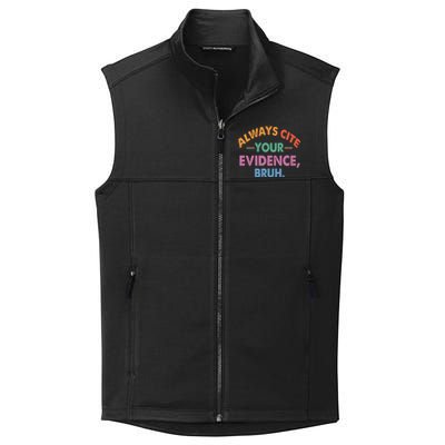 Always Cite Your Evidence Bruh Funny Retro Vintage Collective Smooth Fleece Vest