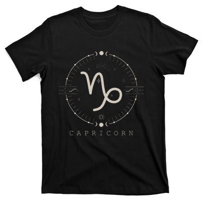 Aesthetic Capricorn Zodiac Sign Astrological Stars Celestial T-Shirt