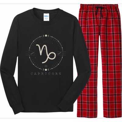 Aesthetic Capricorn Zodiac Sign Astrological Stars Celestial Long Sleeve Pajama Set