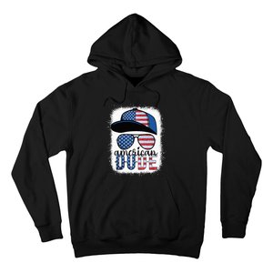 American Dude 4th of July USA Flag Glasses American Family Hoodie