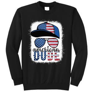 American Dude 4th of July USA Flag Glasses American Family Sweatshirt